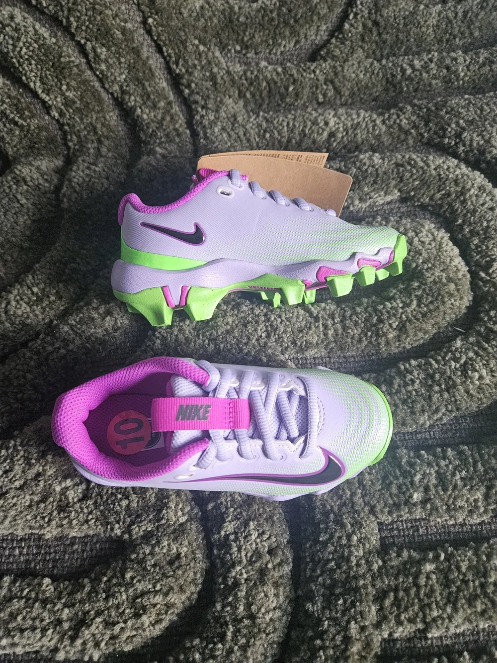 Nike Kids Shoes Size 10C Purple Pink Green Sneakers HJ4573-500 New With Tags